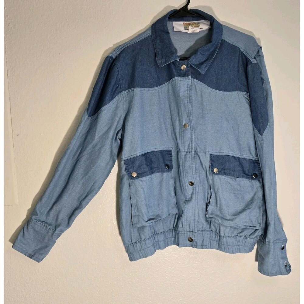Back To The Future Marty McFly Denim Costume Jacket Medium Snap Button Front